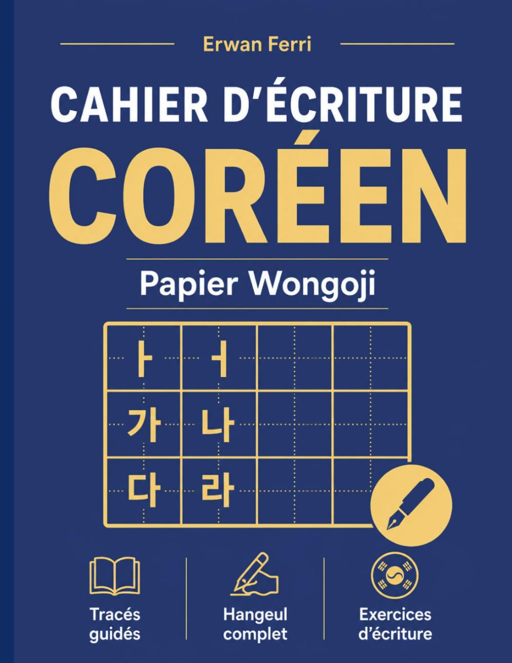Couverture du cahier d’écriture coréenne sur papier Wongoji